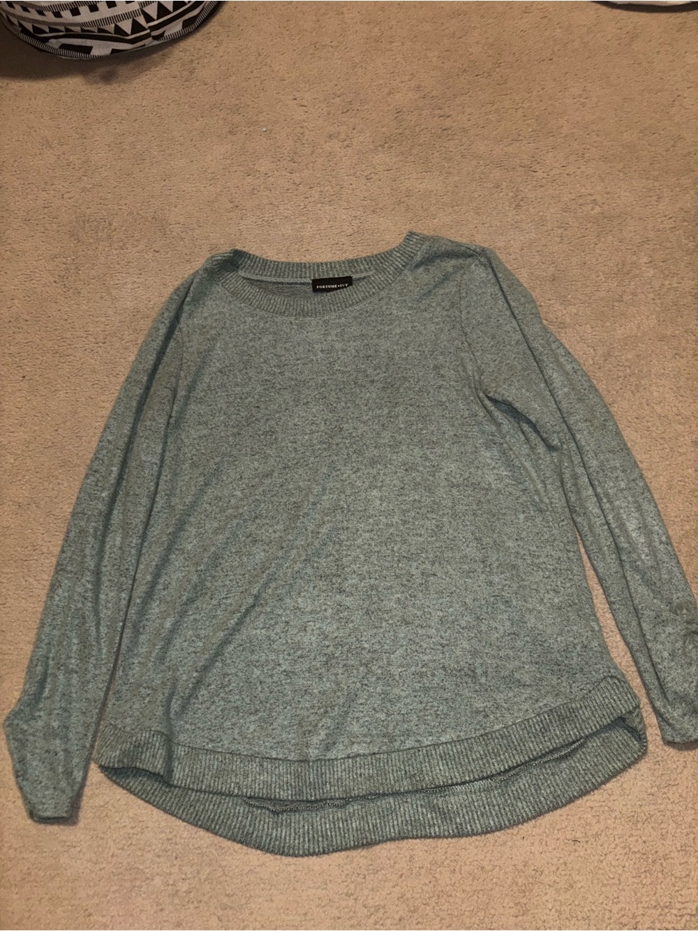 Light Teal Cozy Crewneck Sweater - Women